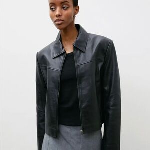 Worn Vintage Boxy Leather Jacket